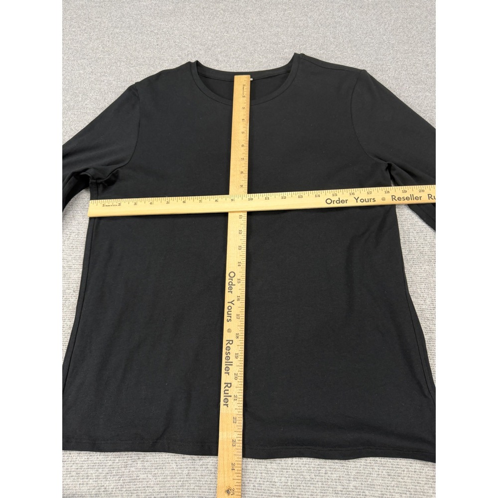 Lululemon Womens Black Long Sleeve Crew Neck Activewear Top Logo Relaxed Fit - Picture 3 of 8